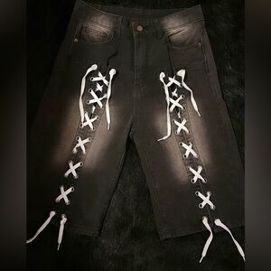 Black High Rise Capri Length Shorts